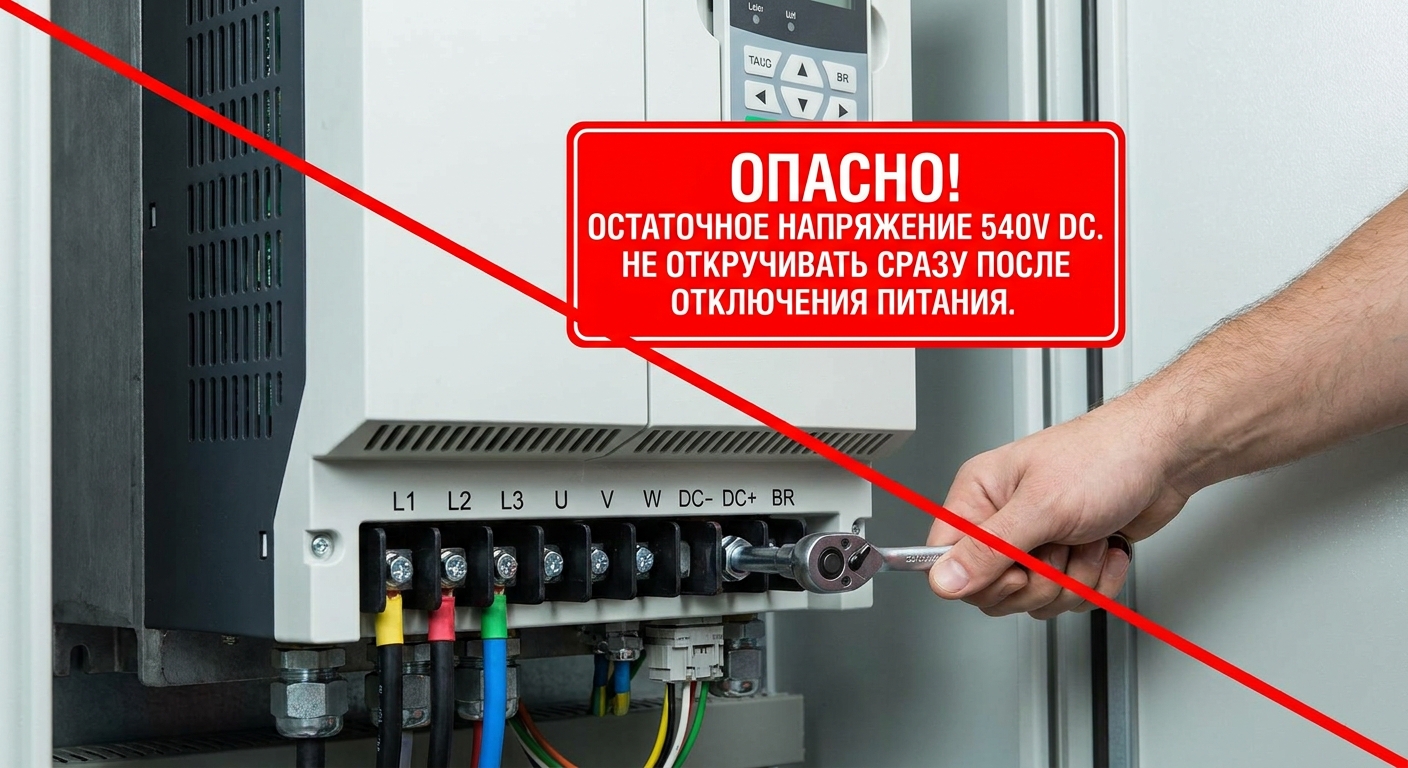 Остаточное напряжение на клеммах ПЧ после отключения питания